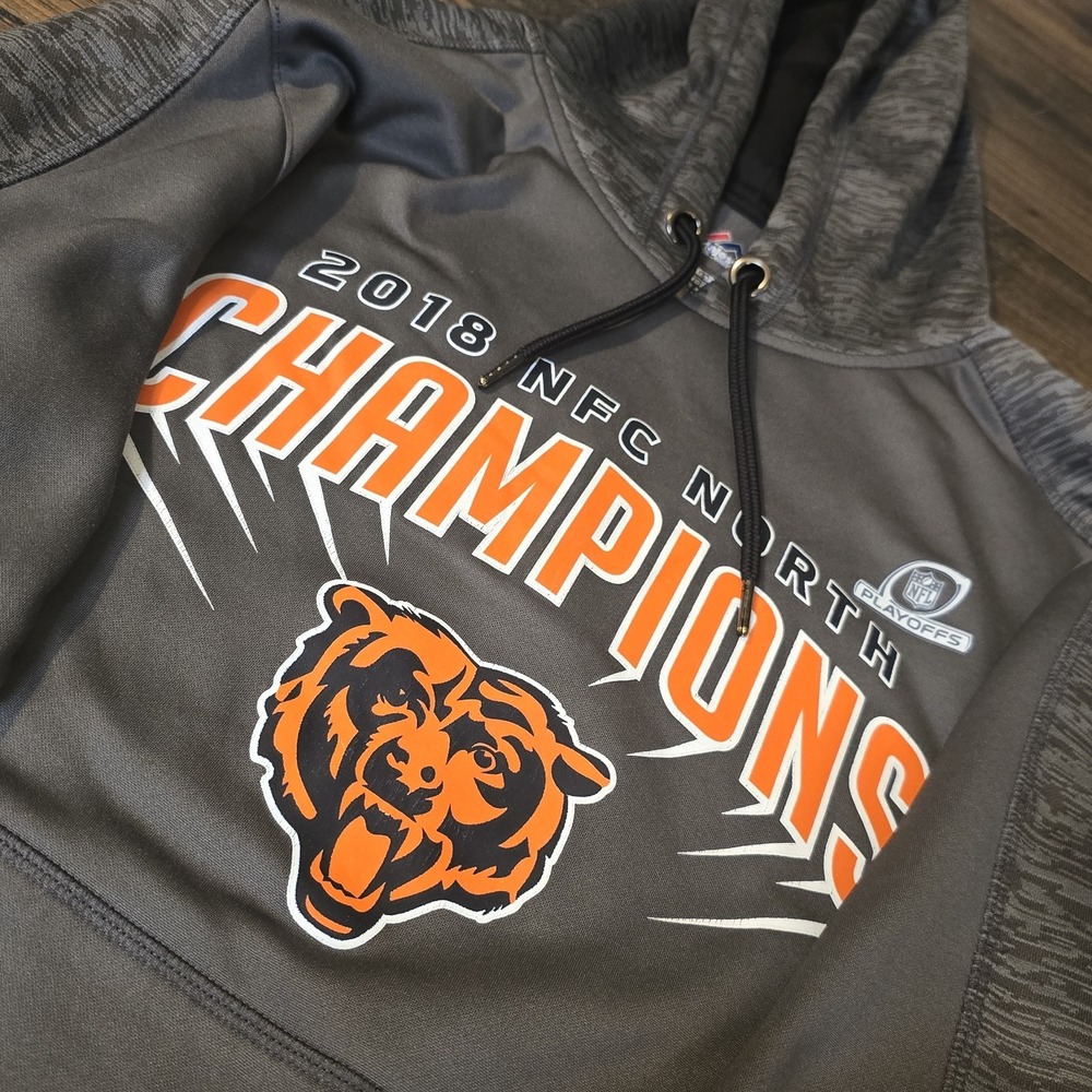 2018 NFC North Division Champions‎ Chicago Bears, Mens M, Majestic Sweatshirt